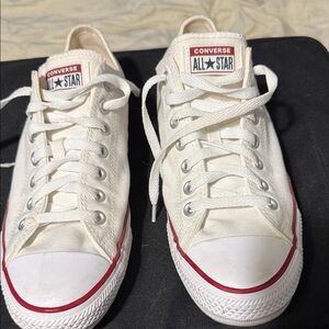 Converse All Star Cream Sneakers with Red Trim